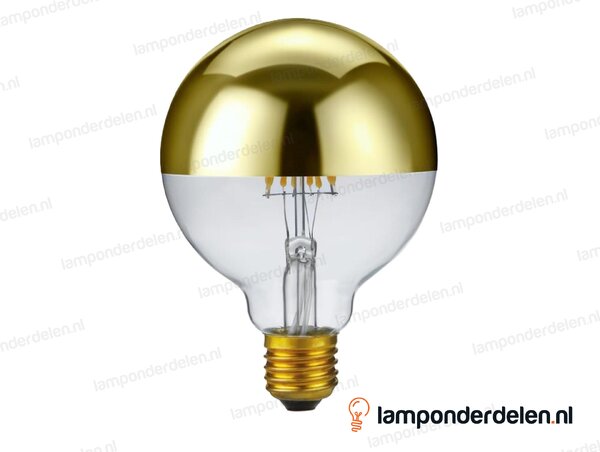 SPL filament LED kopspiegel globelamp - E27 - G95 - goud - 7W - dimbaar