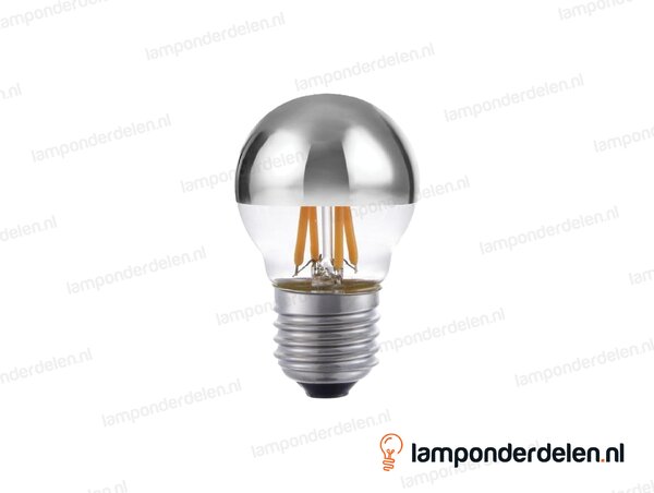 SPL filament LED kopspiegel kogellamp - E27 - P45 - zilver - 4W - dimbaar