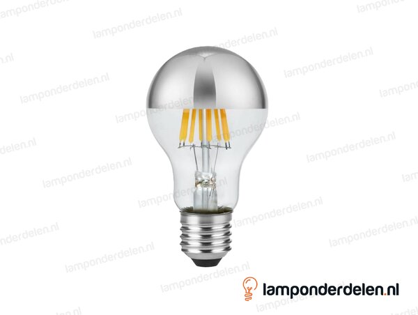 SPL filament LED kopspiegel standaardlamp - E27 - A60 - zilver - 6,5W - dimbaar