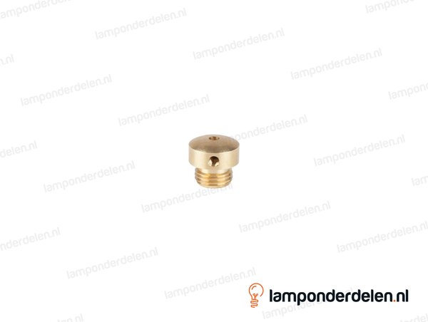 Staalkabel schroefknop messing met staalkabeldoorvoer en borggat M3 - buitendraad M10x1