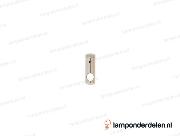 Staalkabel snoergeleider messing nikkelkleurig - gat snoer 6,5 mm