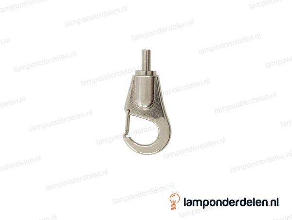 Staalkabel verstelbus messing nikkelkleurig met haak en borgveer - groot model - opening haak 6 mm