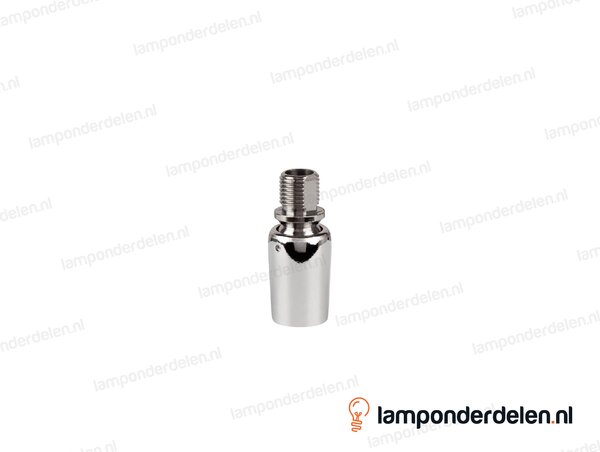 Stelgewricht messing chroomkleurig - 16 x 37 mm - binnendraad en buitendraad M10x1