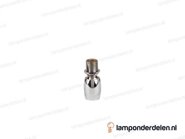 Stelgewricht messing chroomkleurig klein - 14 x 32 mm - binnendraad en buitendraad M10x1
