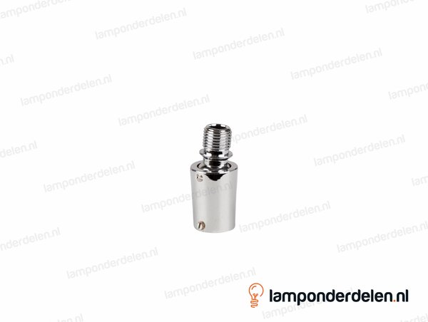 Stelgewricht messing chroomkleurig met schroef - 17 x 36 mm - binnendraad en buitendraad M10x1