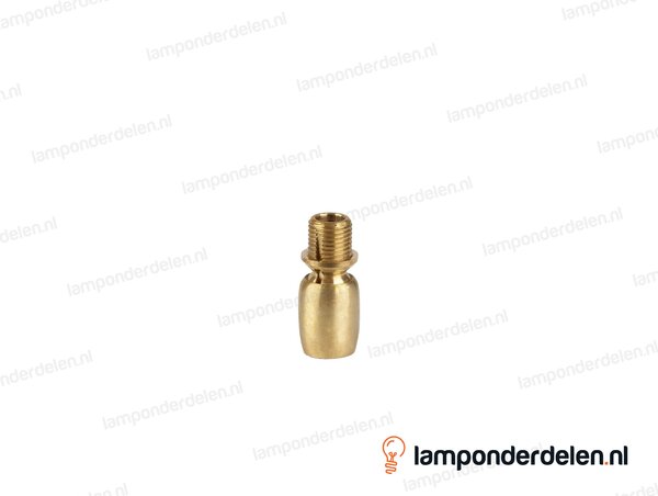 Stelgewricht messing klein - 14 x 32 mm - binnendraad en buitendraad M10x1