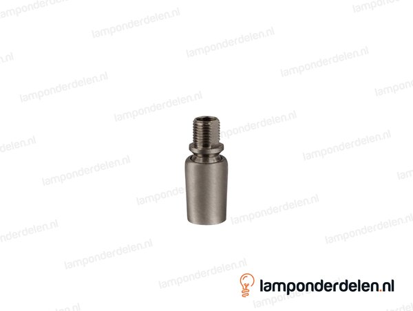 Stelgewricht messing RVS-kleurig - 16 x 37 mm - binnendraad en buitendraad M10x1