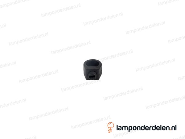 Stelring kunststof zwart hoekig met borgschroef - 14 x 8,5 mm - gat 7 mm