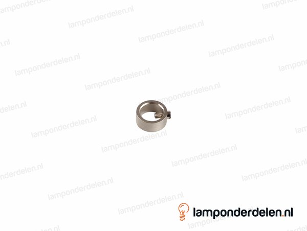 Stelring messing RVS-kleurig met borgschroef - 14 x 6 mm - gat 10,5 mm