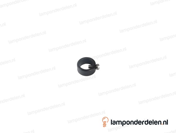 Stelring messing zwart met borgschroef - 14 x 6 mm - gat 10,5 mm