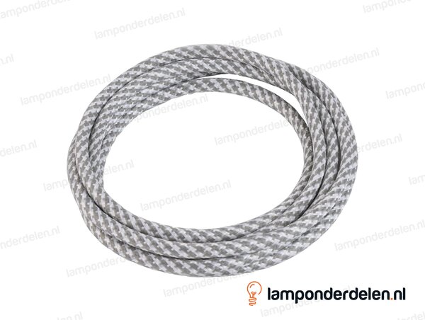 Strijkijzersnoer donkergrijs met wit mix - 2 x 0,75 mm²