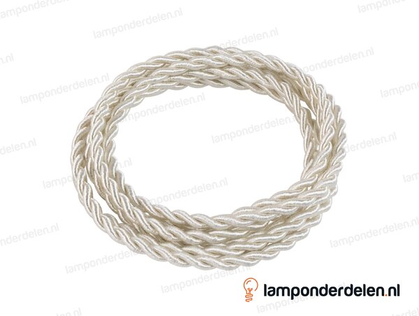 Strijkijzersnoer gebroken wit gedraaid - 2 x 0,75 mm²