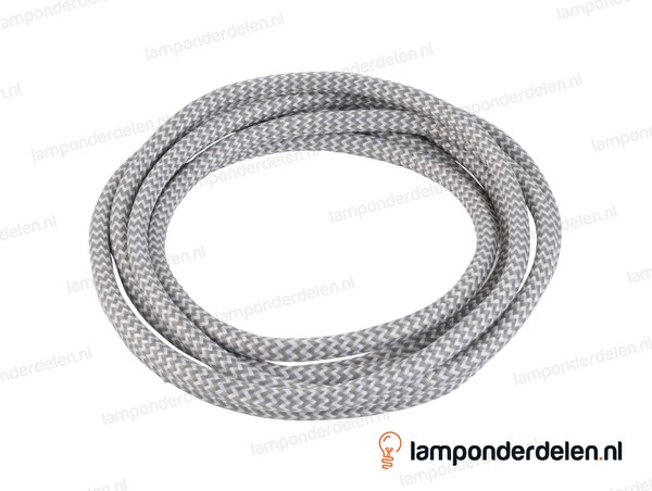 Strijkijzersnoer grijs met wit - 2 x 0,75 mm²