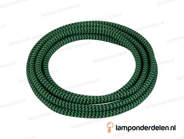 Strijkijzersnoer lichtgroen met zwart - 2 x 0,75 mm²