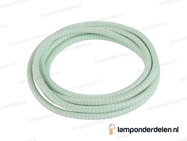 Strijkijzersnoer mintgroen met wit - 2 x 0,75 mm²