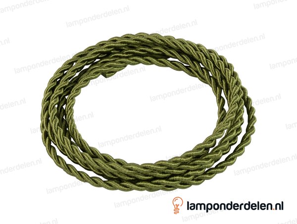 Strijkijzersnoer mosgroen gedraaid - 2 x 0,75 mm²