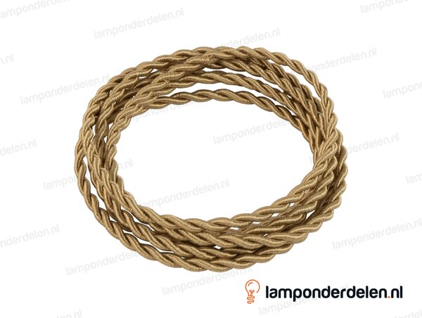 Strijkijzersnoer oud goud gedraaid - 2 x 0,75 mm²