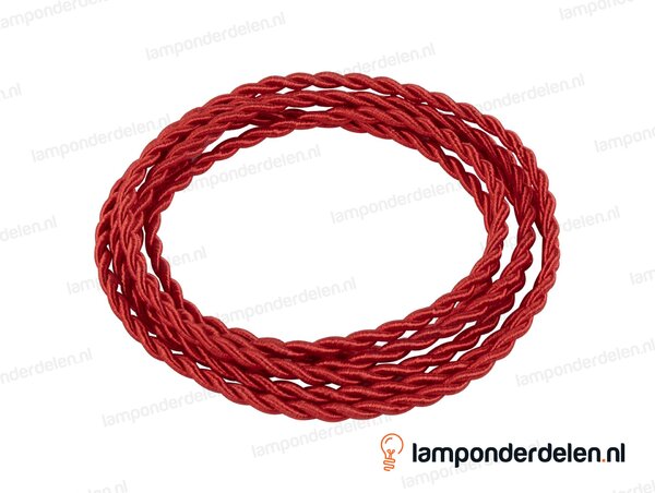 Strijkijzersnoer rood gedraaid - 2 x 0,75 mm²