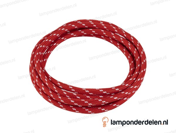 Strijkijzersnoer rood met witte stip - 2 x 0,75 mm²
