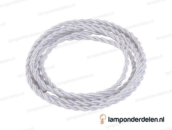 Strijkijzersnoer wit gedraaid - 2 x 0,75 mm²