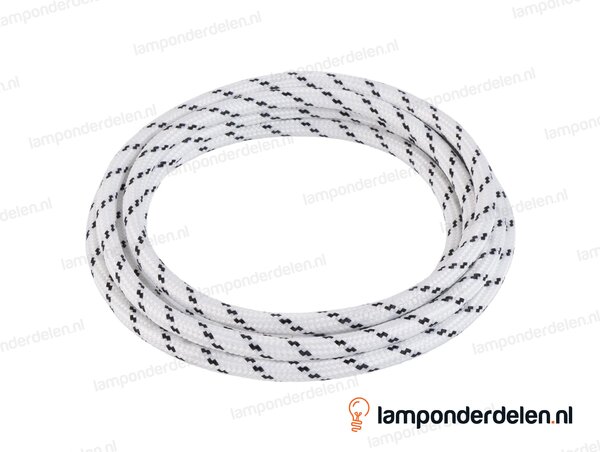 Strijkijzersnoer wit met zwarte stip - 2 x 0,75 mm²