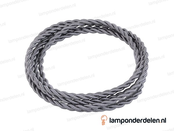 Strijkijzersnoer zilvergrijs gedraaid - 2 x 0,75 mm²