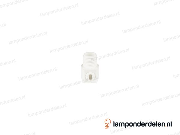 Trekontlaster kunststof wit hoekig - lengte schroefdraad 8 mm - buitendraad M10x1