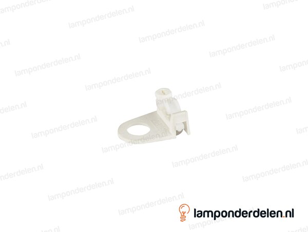 Trekontlaster kunststof wit met bevestigingslip en gat 10 mm - geschikt voor plat snoer