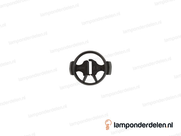 Trekontlaster kunststof zwart voor in de binnenkant van een 3-delige E27 fitting - geschikt voor plat snoer