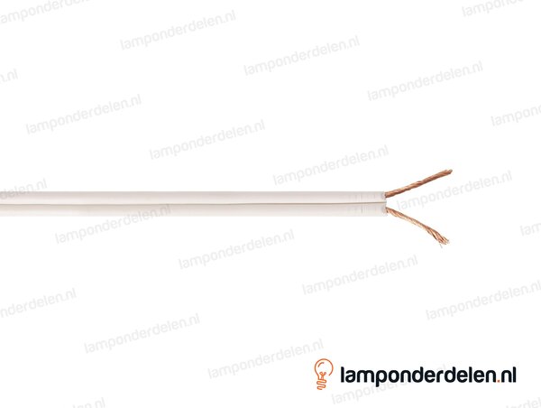 Tweelingsnoer wit plat - 2 x 0,75 mm²