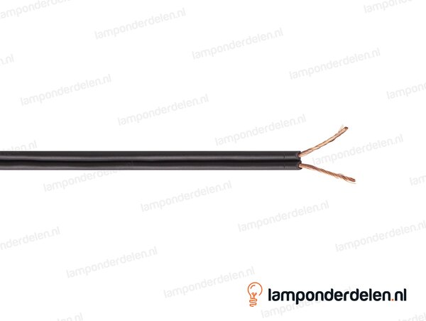 Tweelingsnoer zwart plat - 2 x 0,75 mm²