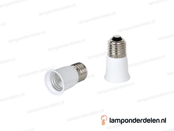 Verlengfitting kunststof wit - van E27 naar E27 fitting