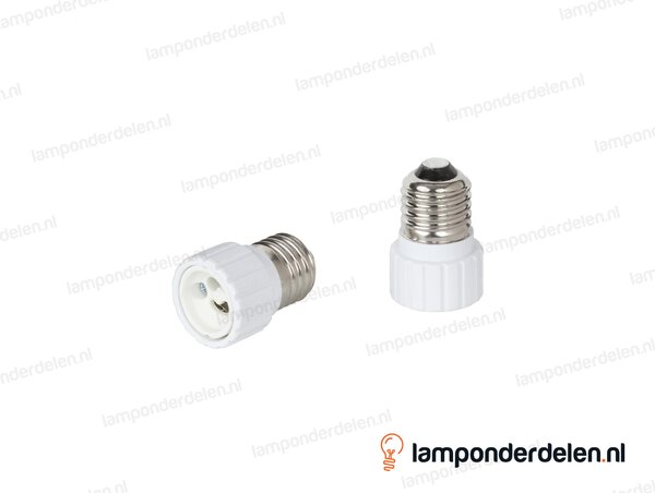 Verloopfitting kunststof wit - van E27 naar GU10 fitting
