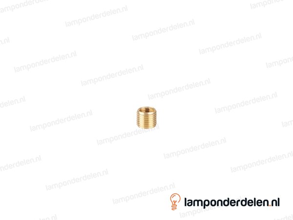 Verloopnippel messing - lengte schroefdraad 8 mm - van buitendraad M10x1 naar binnendraad M8x1
