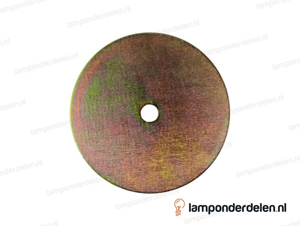 Verzwaringsplaat metaal blank - 9,8 cm - gat 10,5 mm