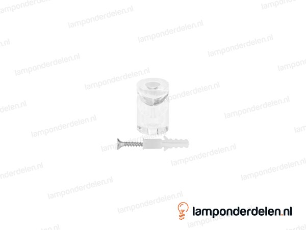 Wand en plafond snoerbevestiging kunststof transparant - V-haak