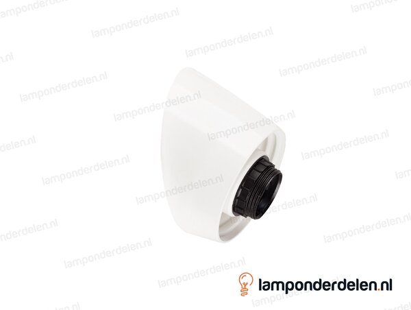 Wand schroefrand E27 kunststof wit schuin - 60 watt