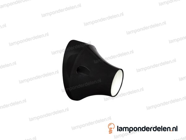 Wandfitting E27 kunststof zwart