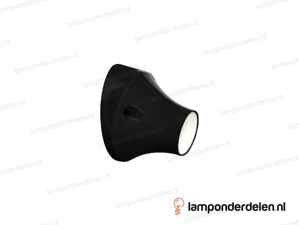 Wandfitting E27 kunststof zwart