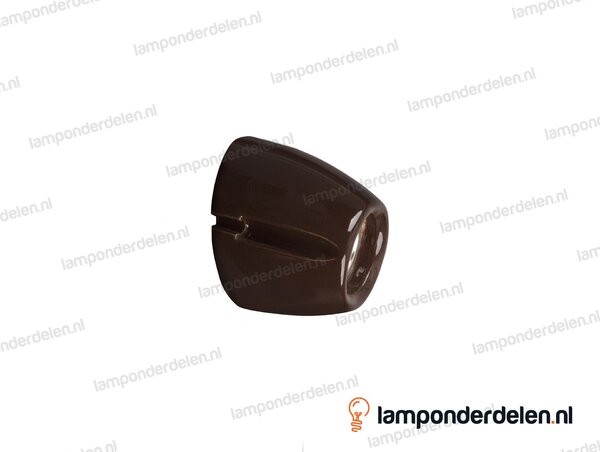 Wandfitting E27 porselein bruin