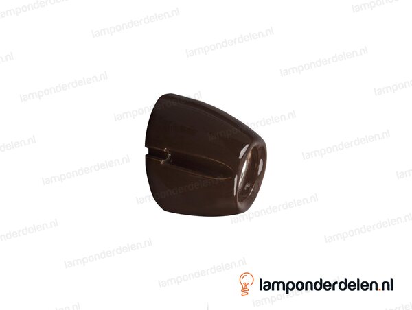 Wandfitting E27 porselein bruin
