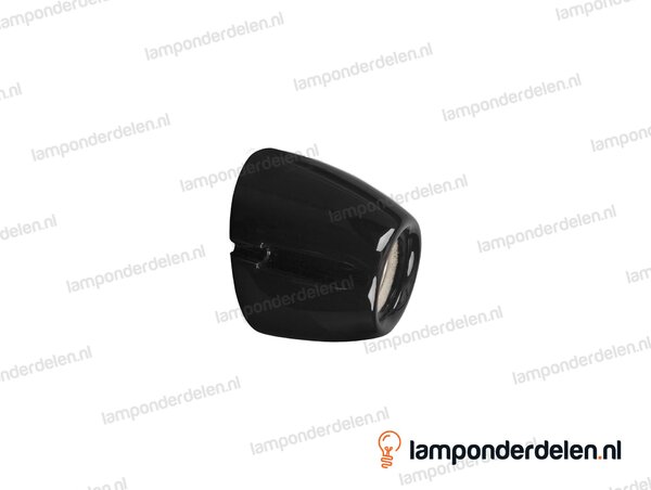 Wandfitting E27 porselein zwart