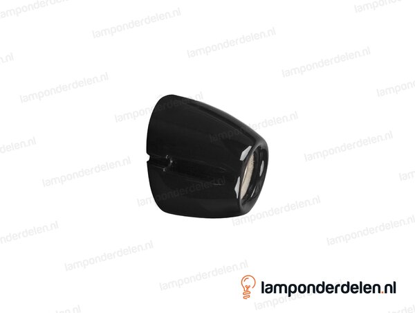 Wandfitting E27 porselein zwart